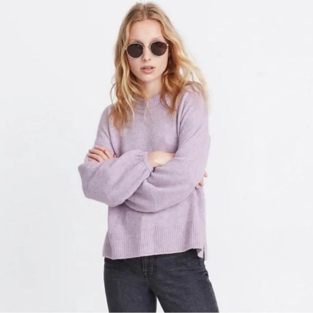 Madewell Payton Pullover Sweater in Coziest Yarn Heather Lilac